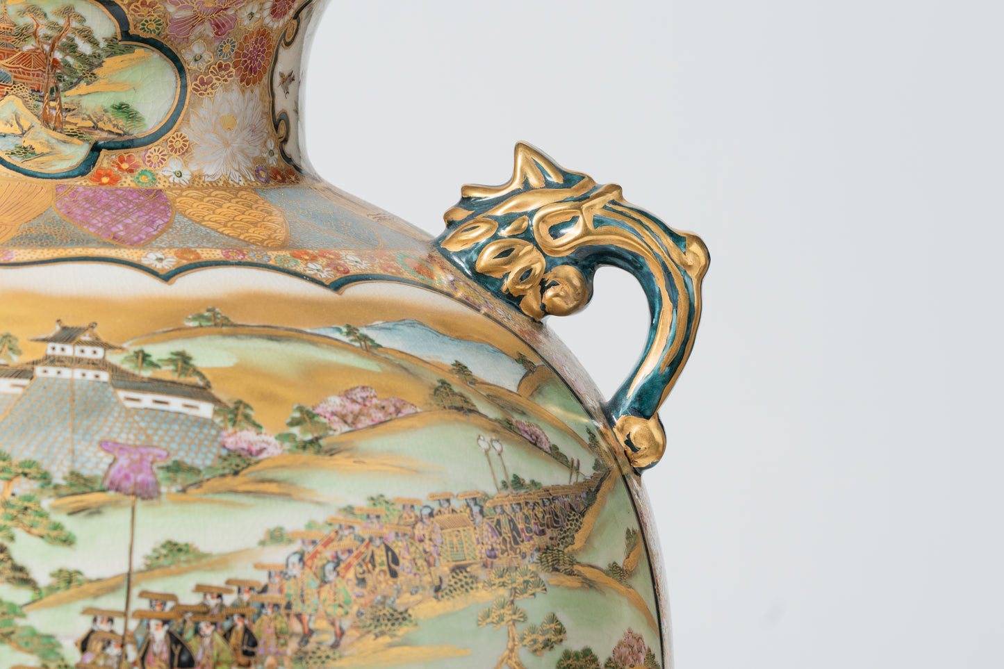 30号三段飾壺(径450×920mm) 割取大名行列