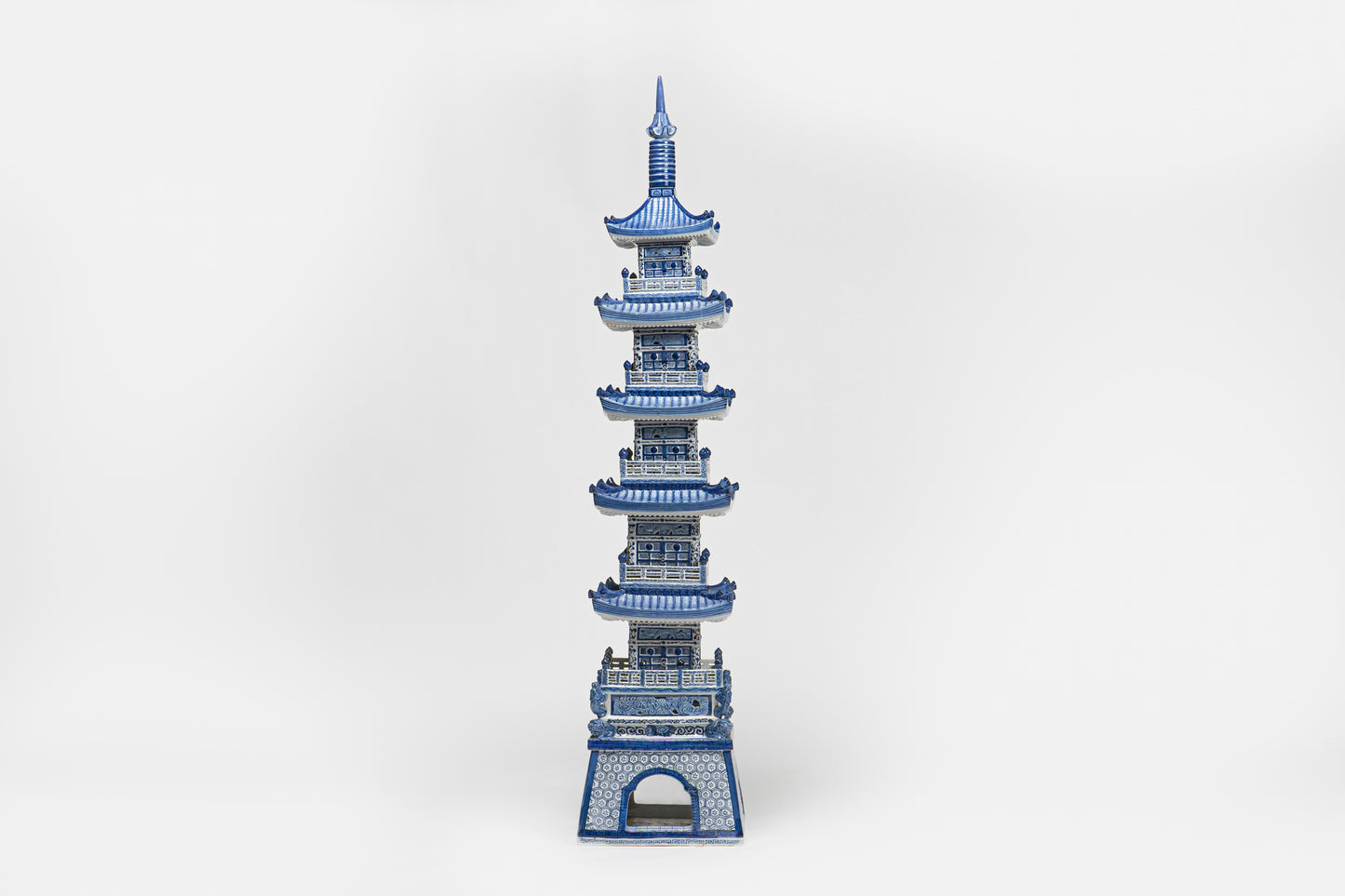 五重塔(縦1600×横350mm) 染付