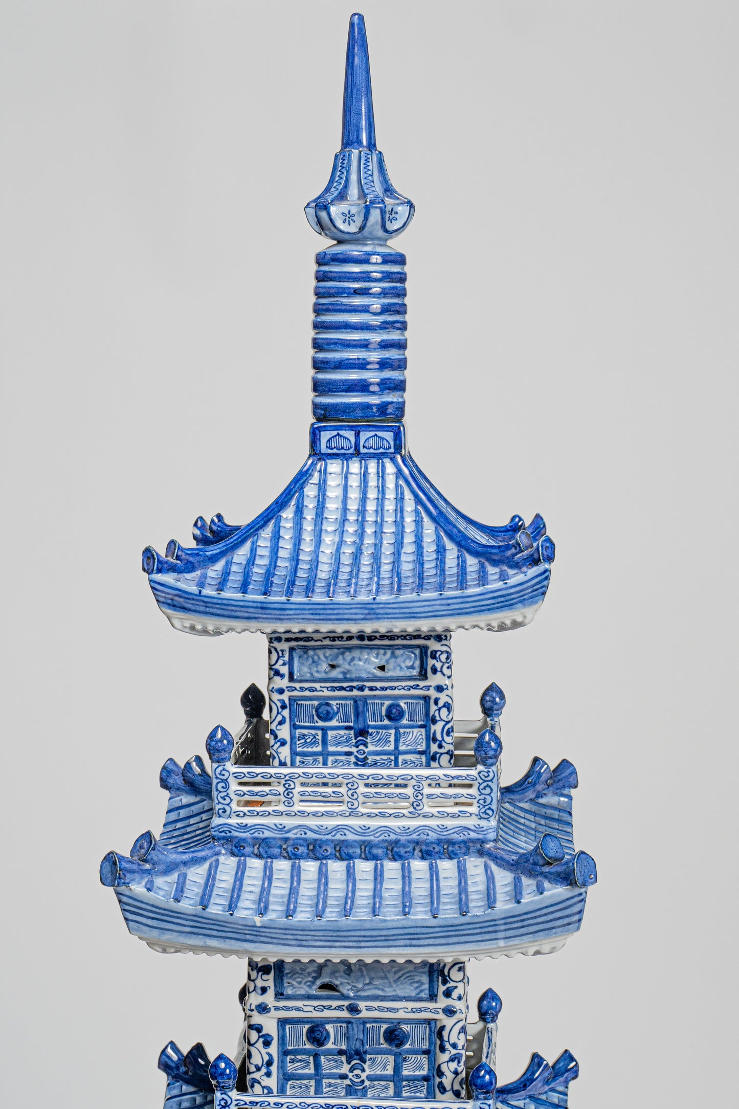五重塔(縦1600×横350mm) 染付
