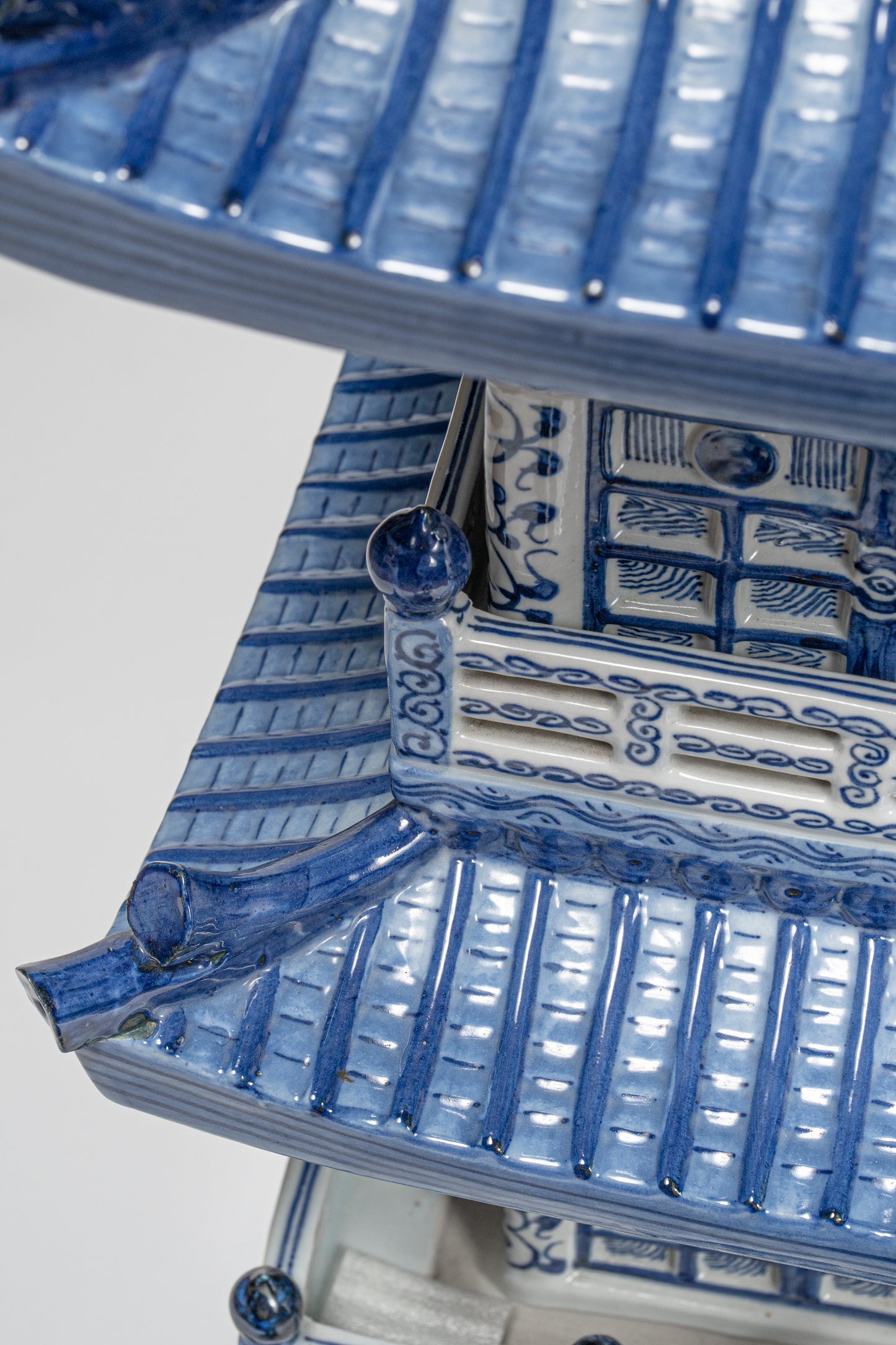 五重塔(縦1600×横350mm) 染付